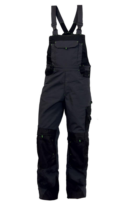 Pánske zateplené nohavice na traky SIRIUS TRISTAN čierno-zelené