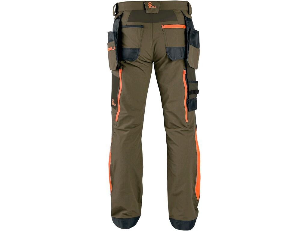 CXS NAOS pánske montérkové nohavice hnedo-oranžové