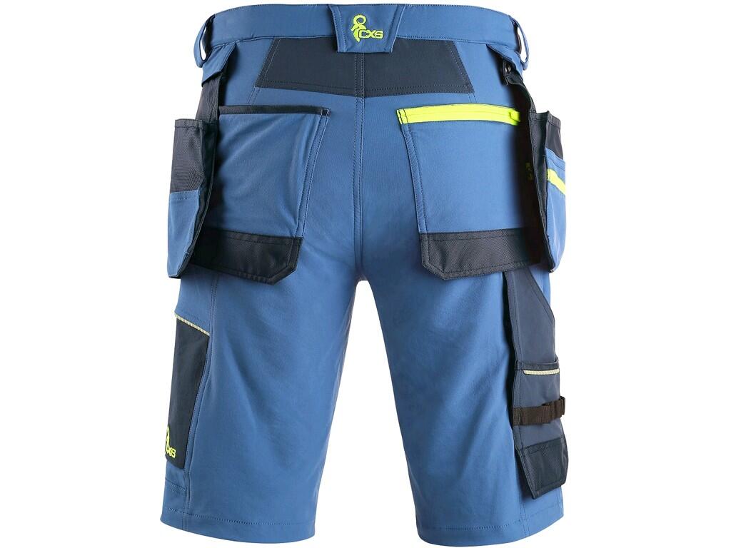 CXS NAOS krátke montérkové nohavice modro-žlté