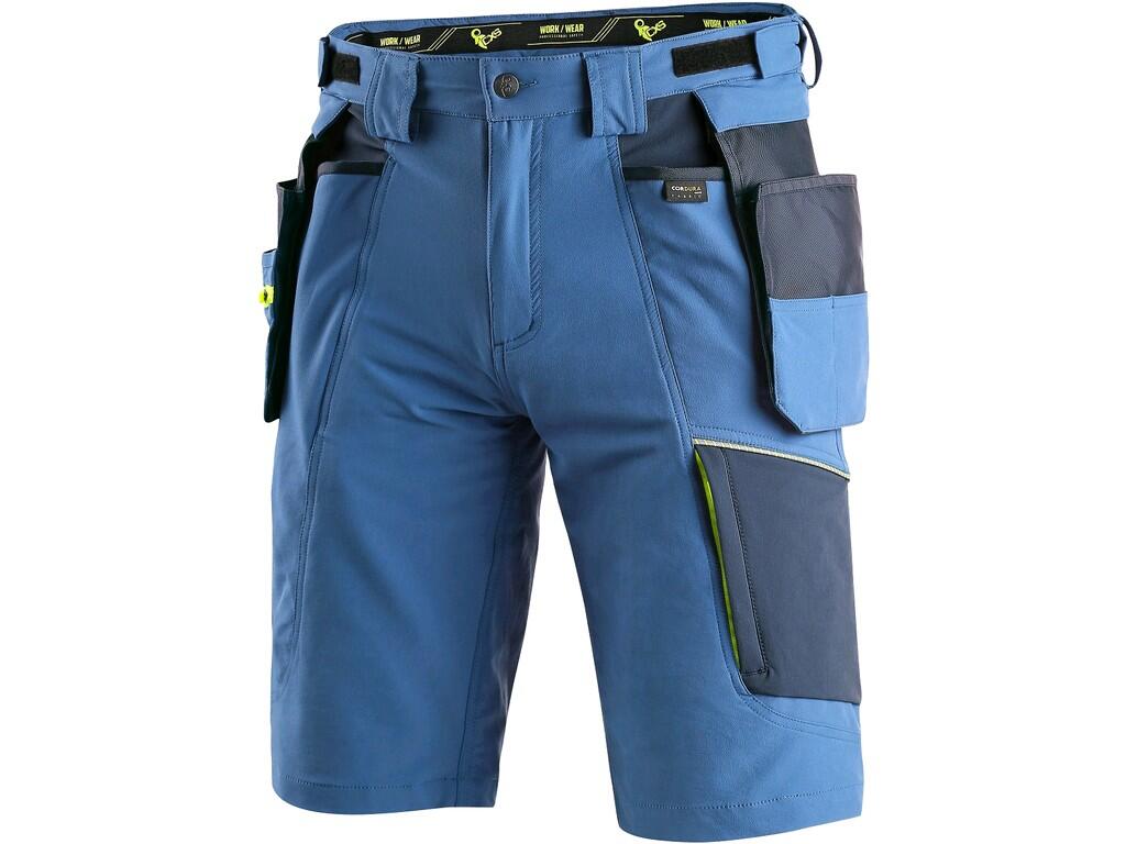 CXS NAOS krátke montérkové nohavice modro-žlté