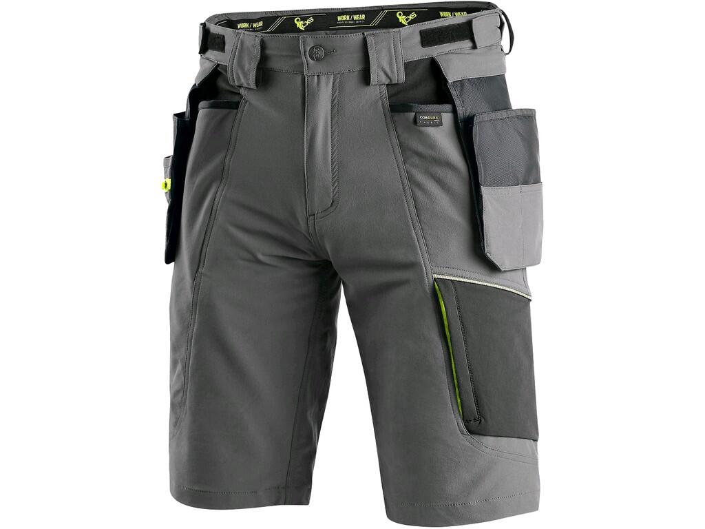 CXS NAOS krátke montérkové nohavice sivo-žlté